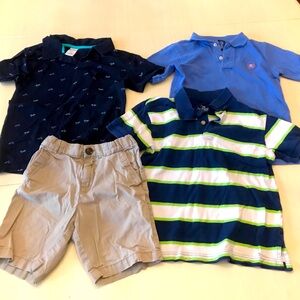 Set of 3 boys Polo Shirt Set with khaki shorts